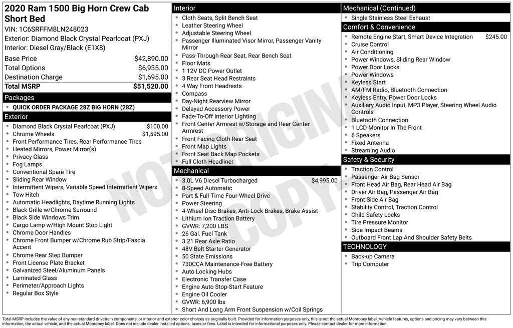 ram ram 1500 pickup 2020 1C6SRFFM8LN248023 image ram ram 1500 pickup 2020 1C6SRFFM8LN248023 image